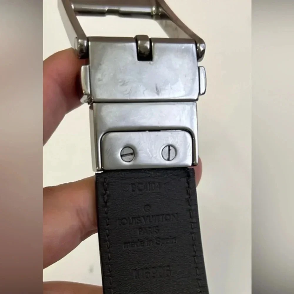 Authentic Louis Vuitton Saint-thur Seattle Belt Clothing Black Dark
